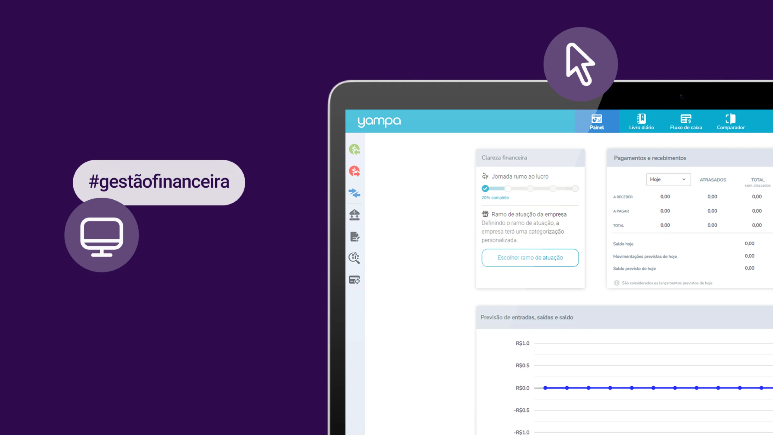 Imagem de um software de gestão financeira - yampa