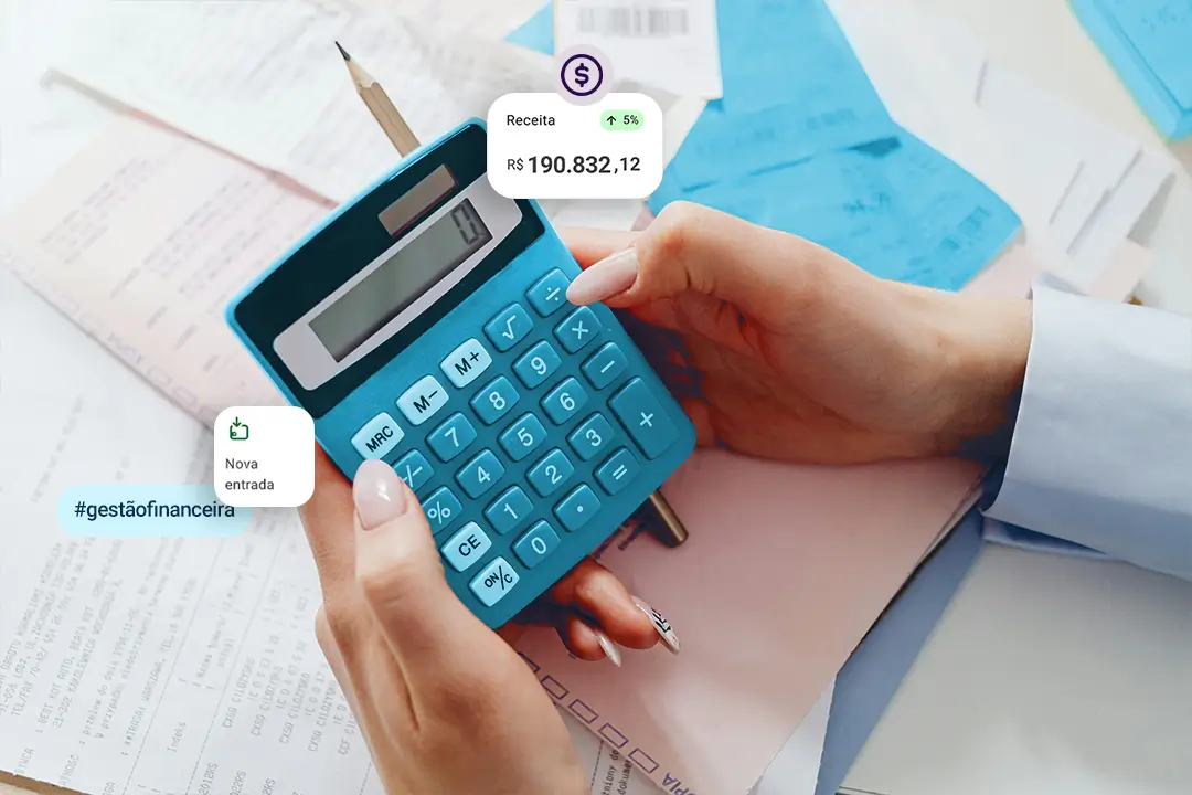 Imagem de uma calculadora, visando a gestão financeira do seu negocio